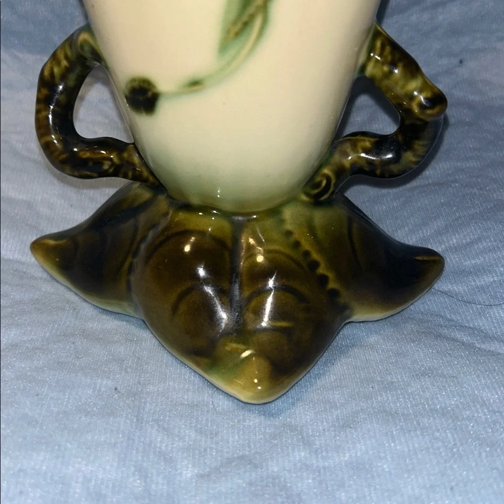 Hull 1950’s Chartreuse Woodland Fluted Edge 8 3/4 inch Ceramic Vase
